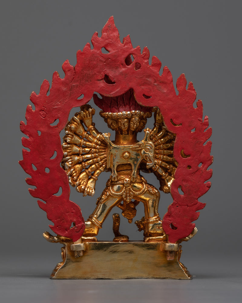 Yamantaka Deity Statue | Conqueror of Death in 24K Gold