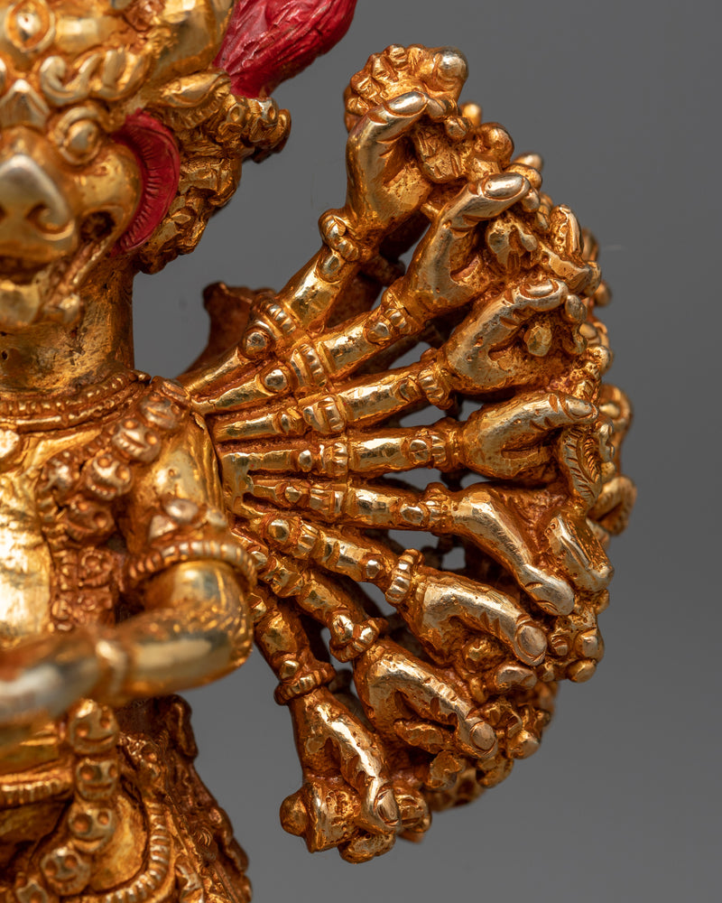 Yamantaka Deity Statue | Conqueror of Death in 24K Gold