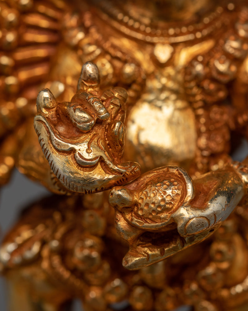 Yamantaka Deity Statue | Conqueror of Death in 24K Gold