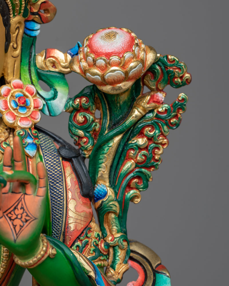 Green Tara Bodhisattva Sculpture | Embodiment of Compassion