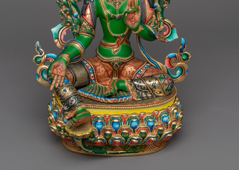 Green Tara Bodhisattva Sculpture | Embodiment of Compassion