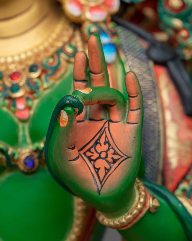 Green Tara Bodhisattva Sculpture | Embodiment of Compassion