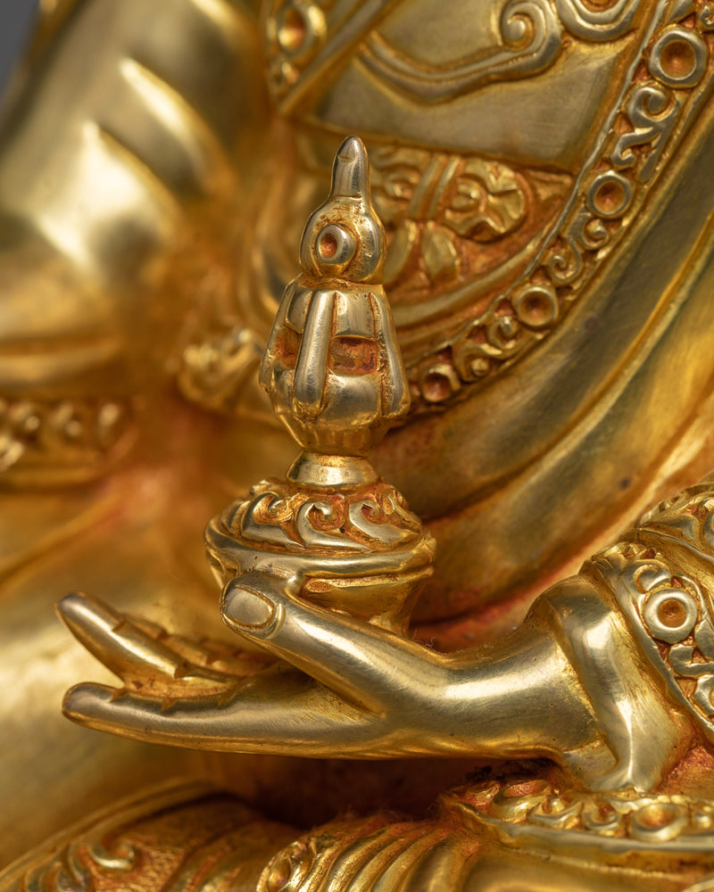 Dusum Sangye Guru Rinpoche Sculpture | 24K Gold & Copper Statue