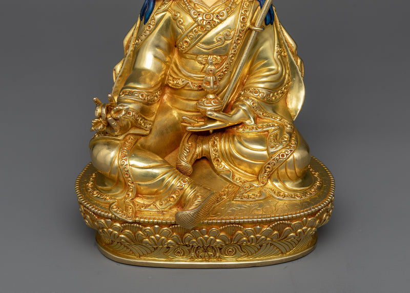 Dusum Sangye Guru Rinpoche Sculpture | 24K Gold & Copper Statue