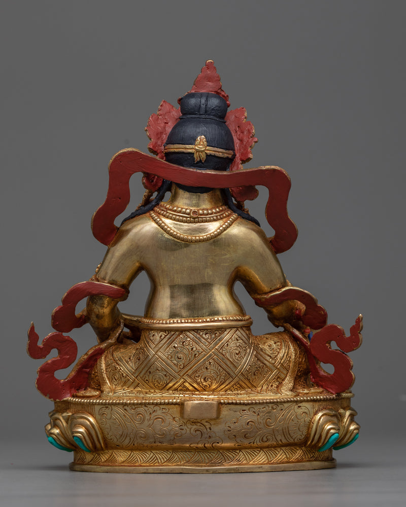 Yellow Dzambhala Sculpture | Prosperity in 24K Gold & Copper