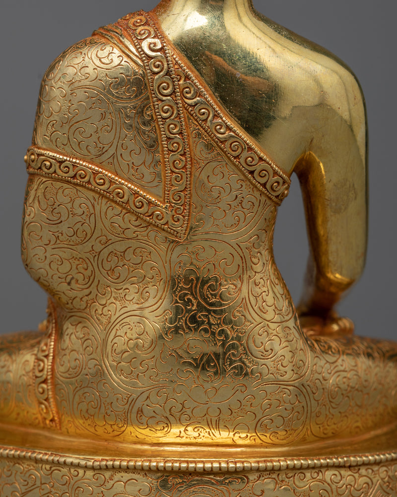 Bhaisajyaguru Medicine Buddha Dharani Statue | 24K Gold Gilded Elegance