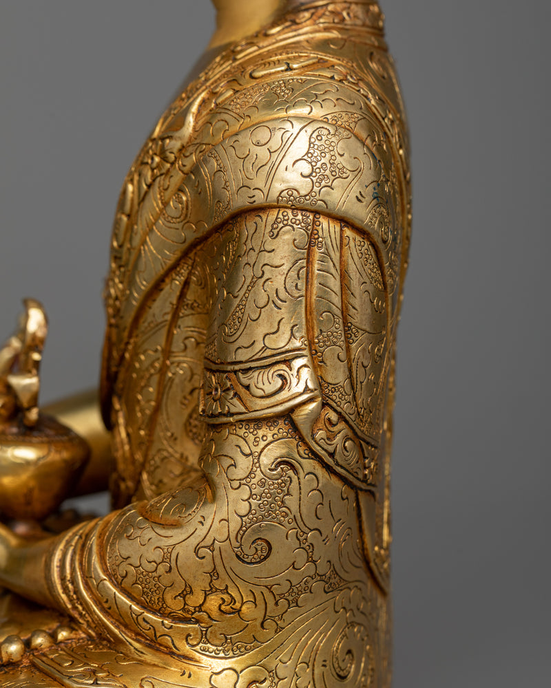 24K Gold-Gilded Medicine Buddha Statue | Beacon of Healing and Wellbeing