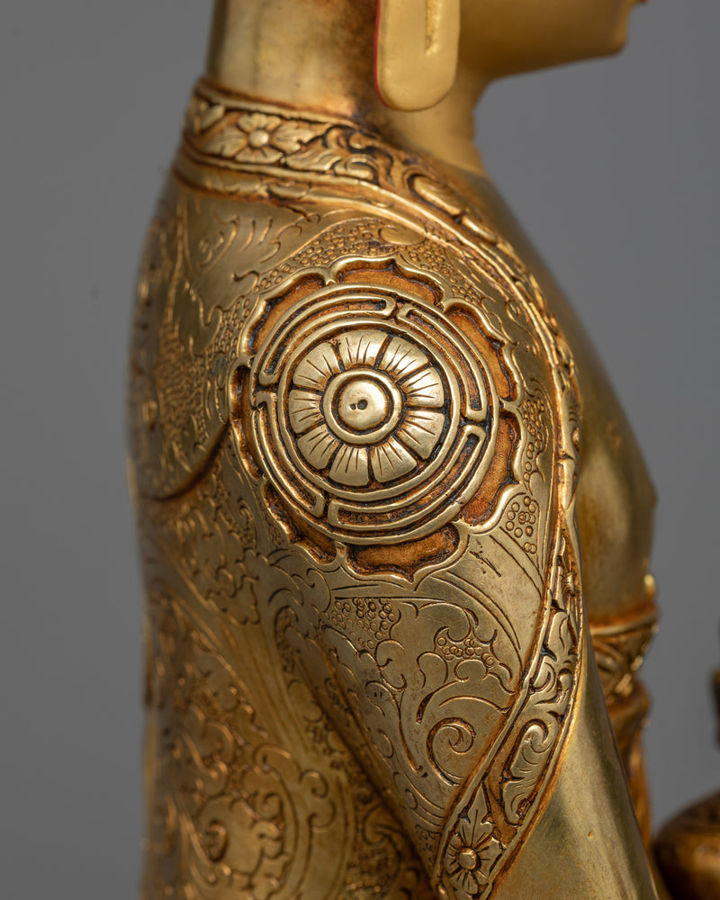 24K Gold-Gilded Medicine Buddha Statue | Beacon of Healing and Wellbeing