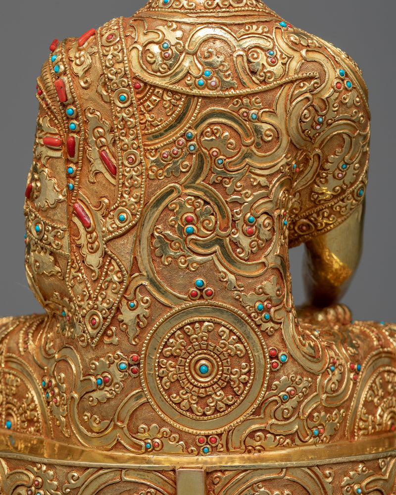 Shakyamuni Buddha Spiritual Sculpture | Beacon of Enlightenment | 24K Gold-Gilded Art