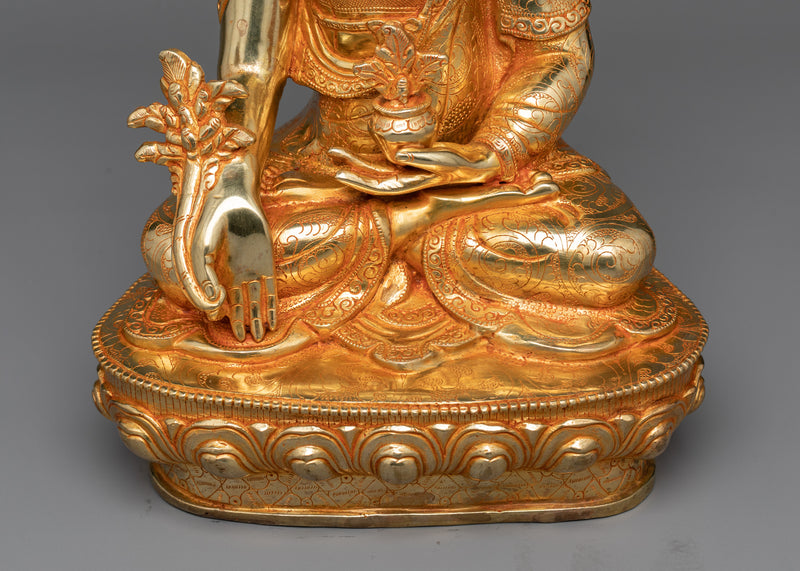 Bhaisajyaguru Buddha Statue | Healing Radiance in 24K Gold