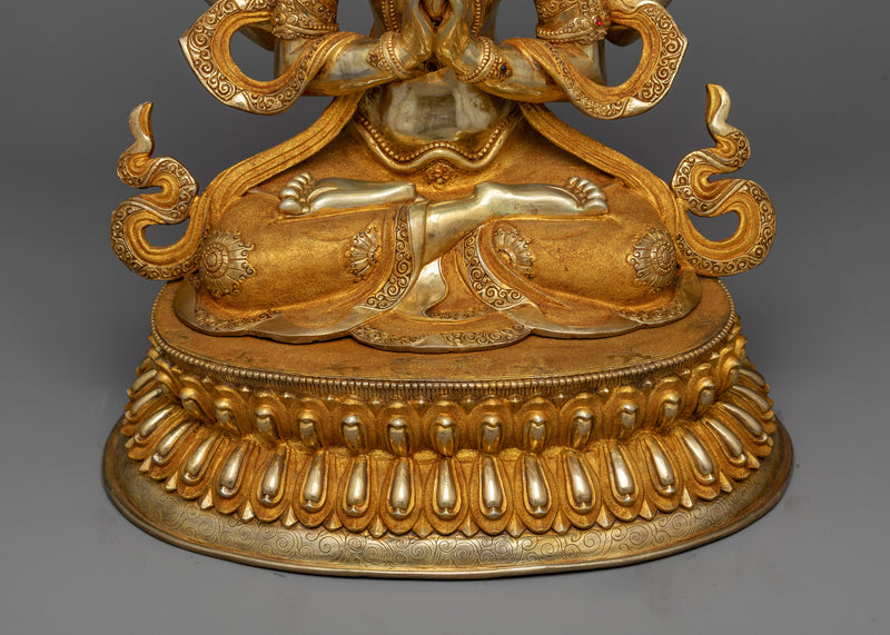 4 Arms Chenrezig Buddha | Gold Gilded Compassion