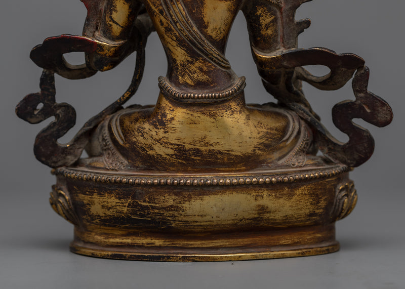 Sita (White) Tara, The Compassionate Deity | Elegantly Gilded Copper Statue