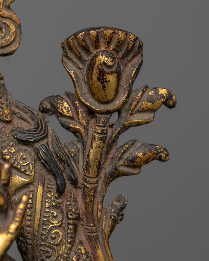 Sita (White) Tara, The Compassionate Deity | Elegantly Gilded Copper Statue