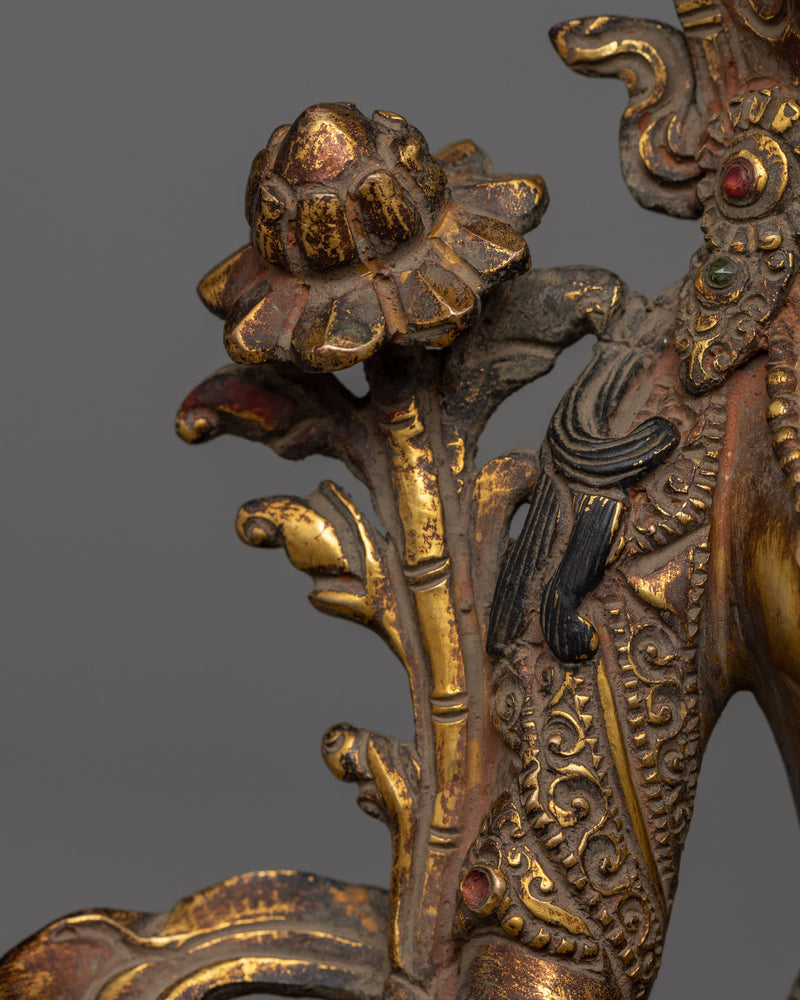 Sita (White) Tara, The Compassionate Deity | Elegantly Gilded Copper Statue