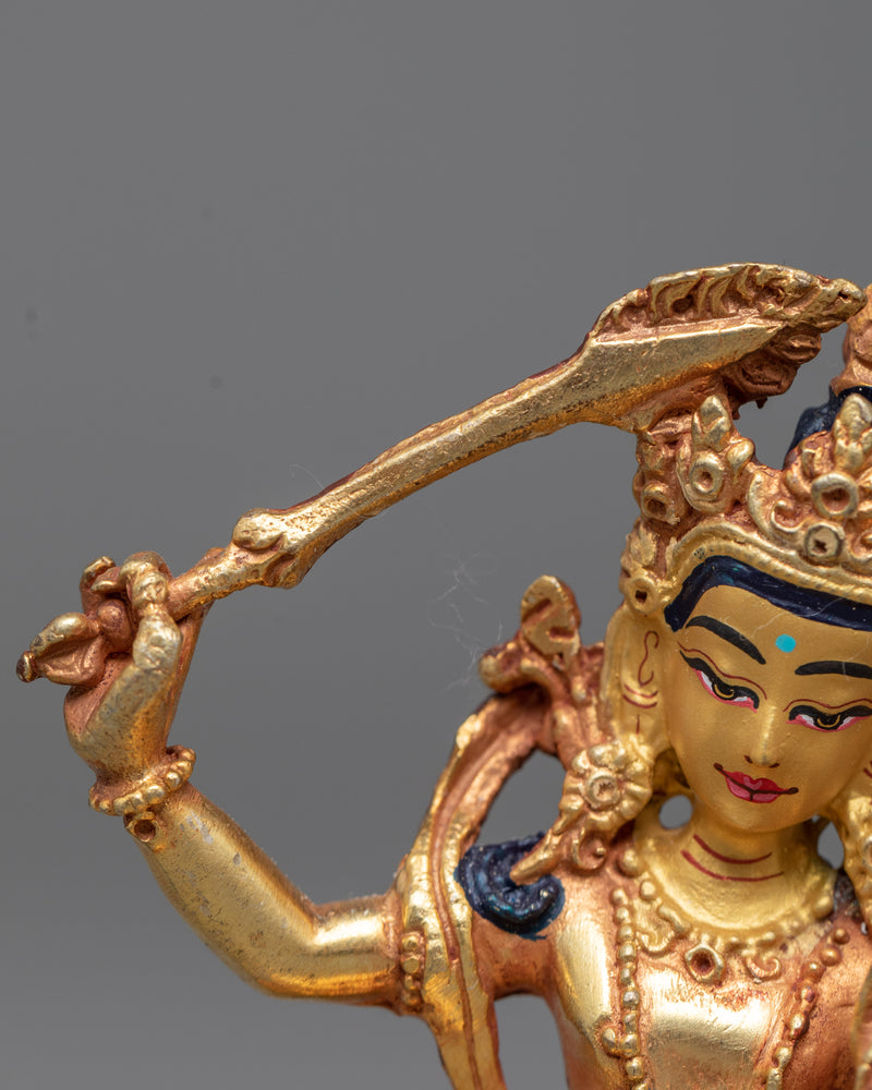 Miniature Bodhisattva Manjushri | Compact Symbol of Divine Wisdom