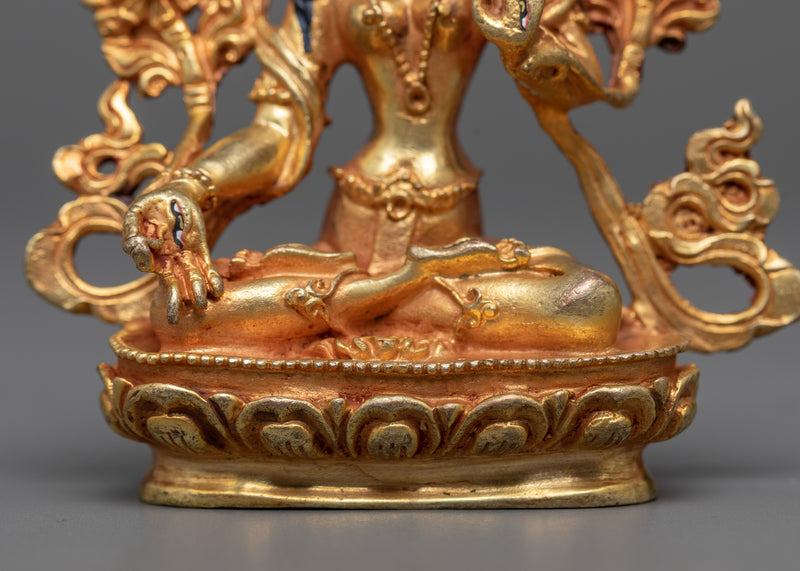 Enchanting Miniature Sita Tara Statue | 24K Gold Electroplated Copper