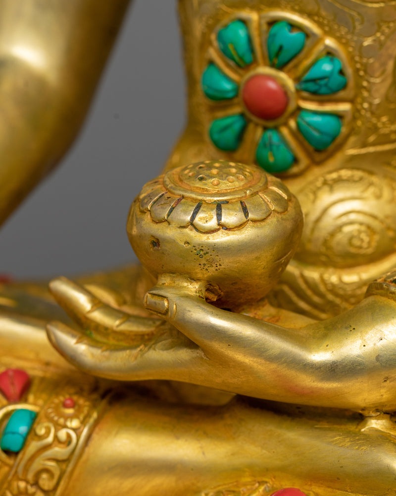 Buddha Shakyamuni Figur | 24K Gold Gilded Copper