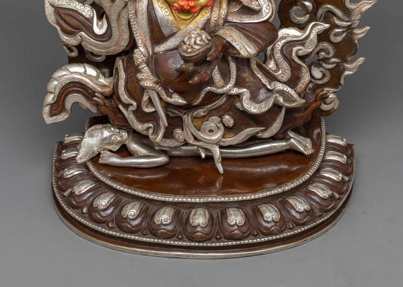 Fierce Two-armed Bernagchen Mahakala Dharma Protector | Silver Plated Artistry