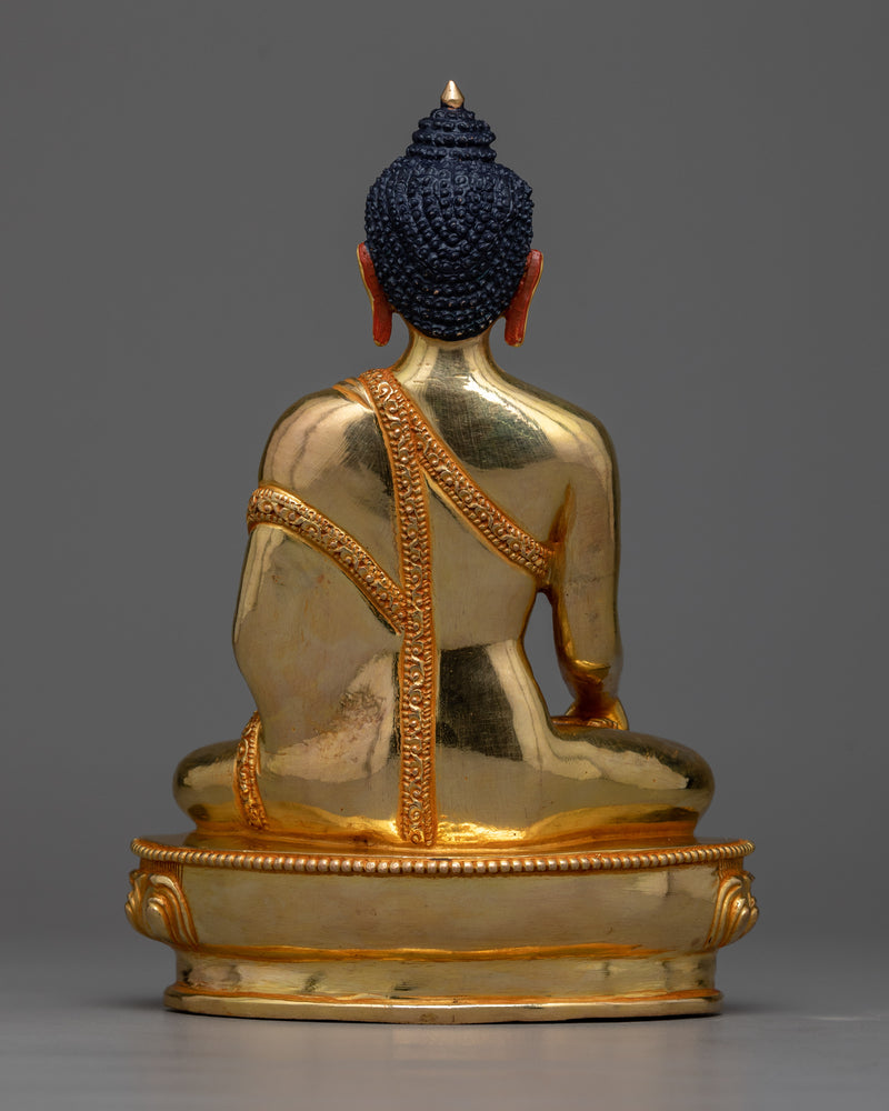 Serene Buddha Shakyamuni Statue | 24K Gold Gilded Copper Statue