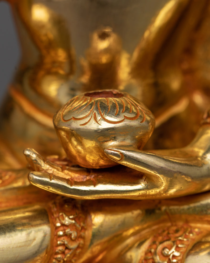 Serene Buddha Shakyamuni Statue | 24K Gold Gilded Copper Statue