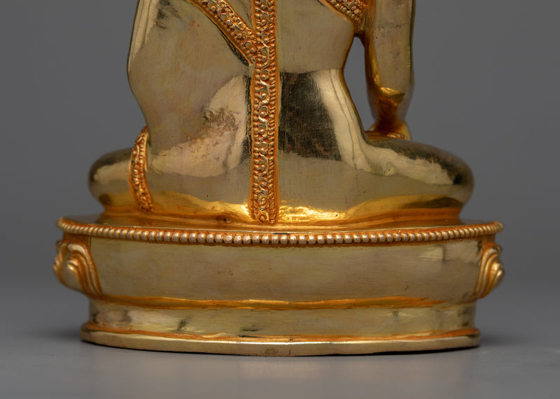 Serene Buddha Shakyamuni Statue | 24K Gold Gilded Copper Statue