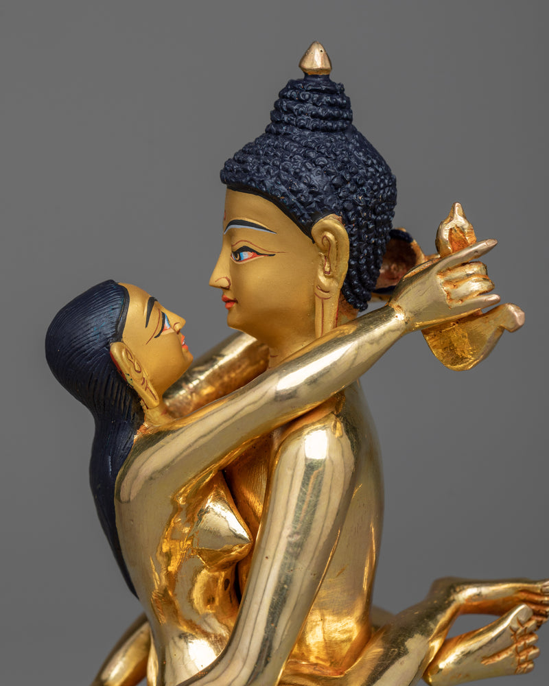 Samantabhadra & samantabhadri Yab Yum Statue | 24K Gold Gilded Tantric Union