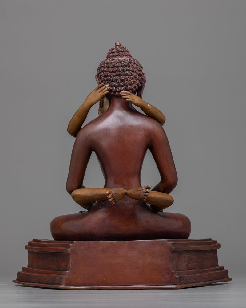 Adi-Buddha Samantabhadra and Consort | Trantic Unity in Oxidized Copper