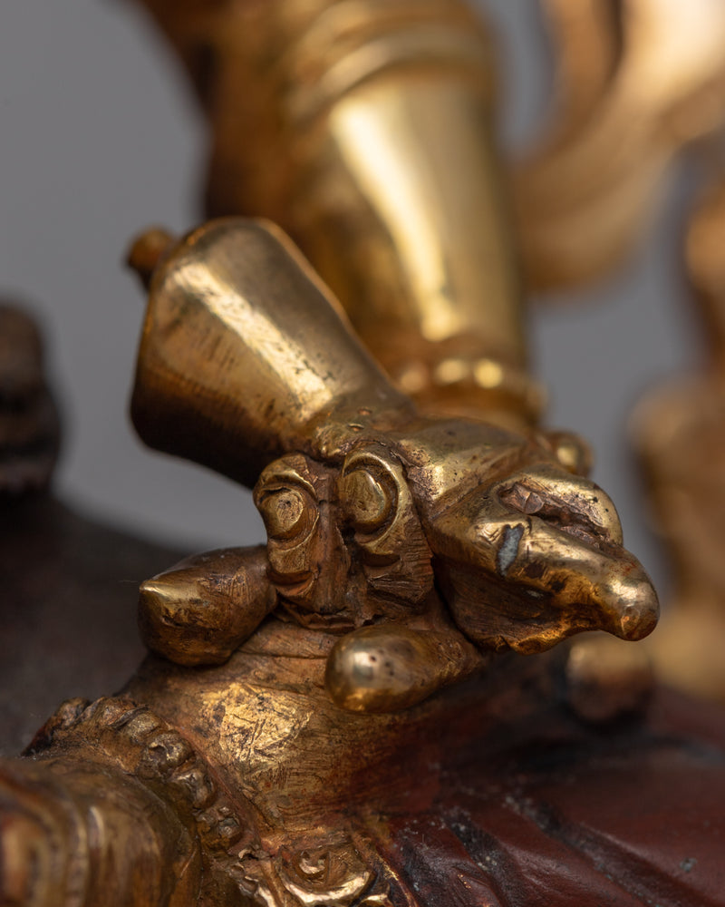 Enlightening Dorje Sempa Gold Statiue | Himalayan Sacred Artwork