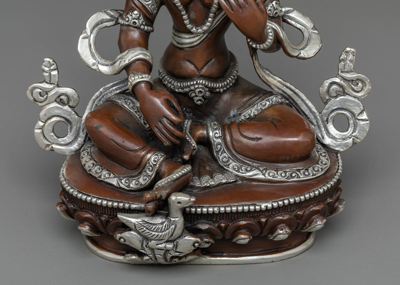 Graceful Arya Saraswati Statue | Silver Plated Elegance