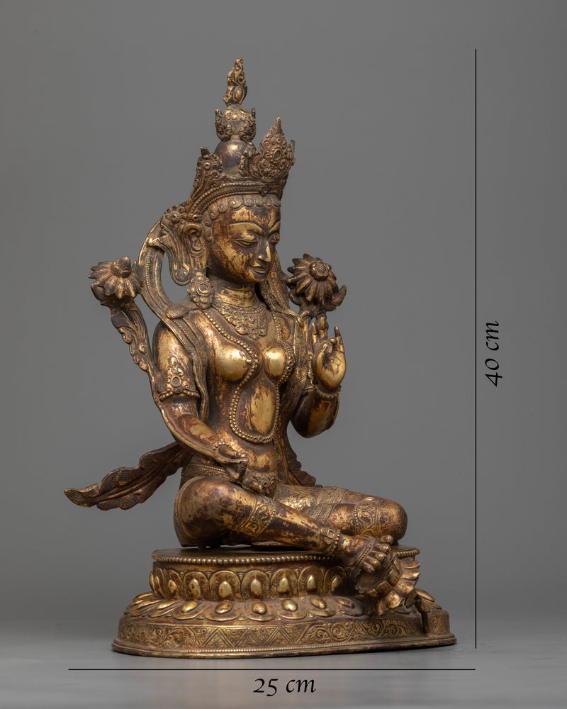 green tara antique-statue