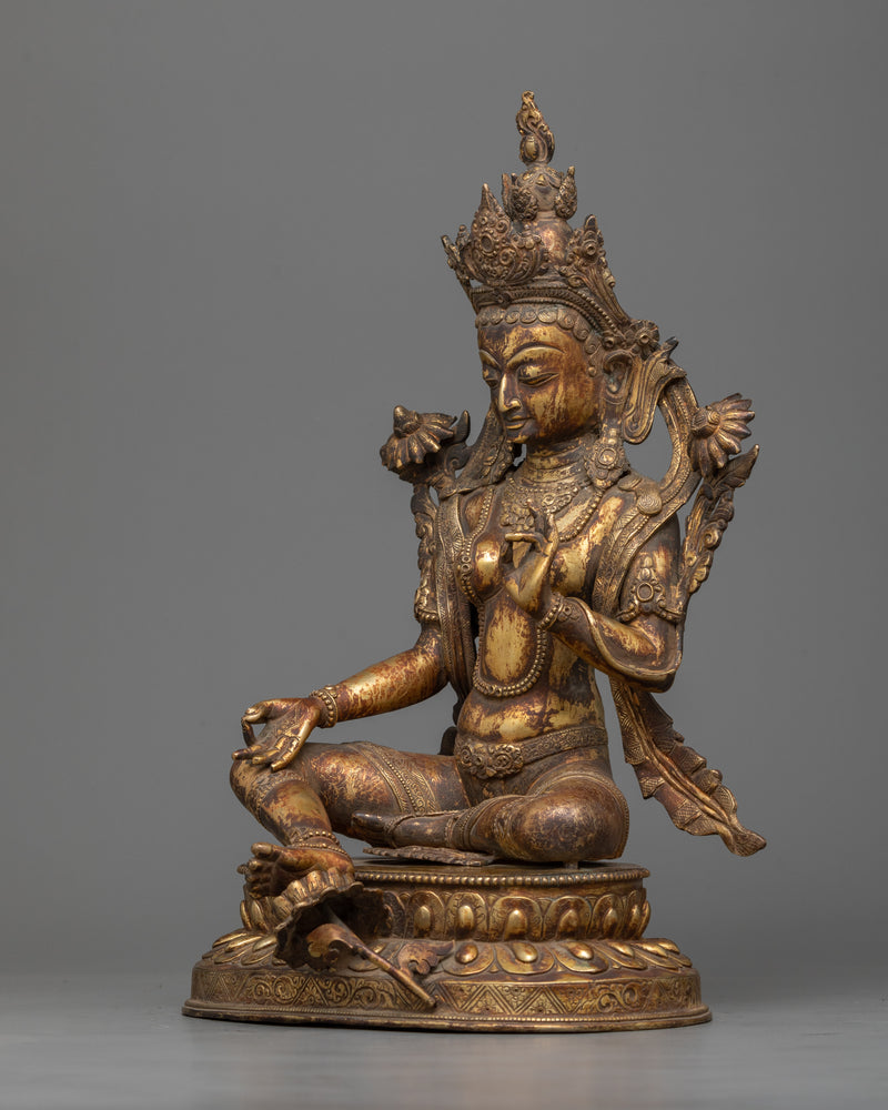 green tara antique-statue