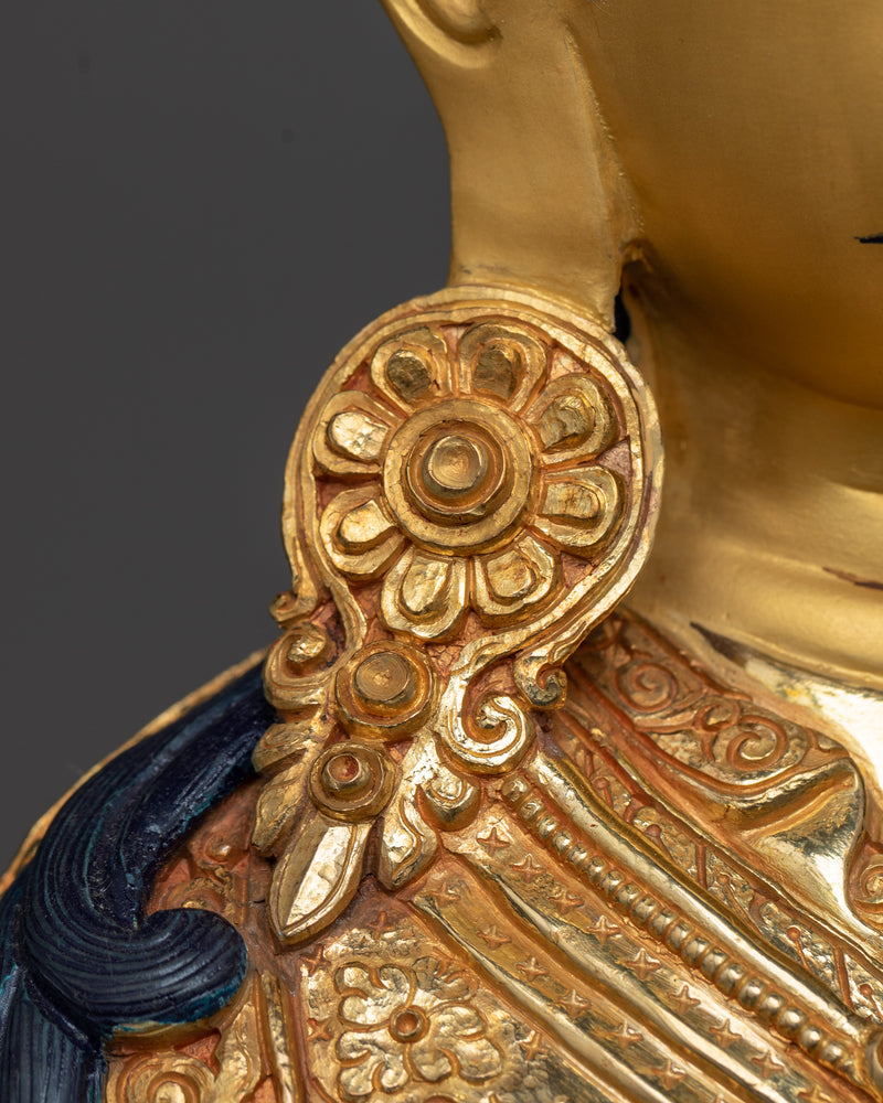 Exquisite Guru Padmasambhava Sculpture | 24K Gold Gilded Masterpiece