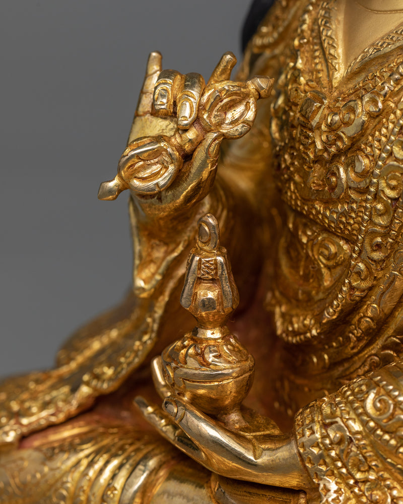 Guru Padmasambhava Mantra Statue | 24K Gold Gilded Spiritual Icon