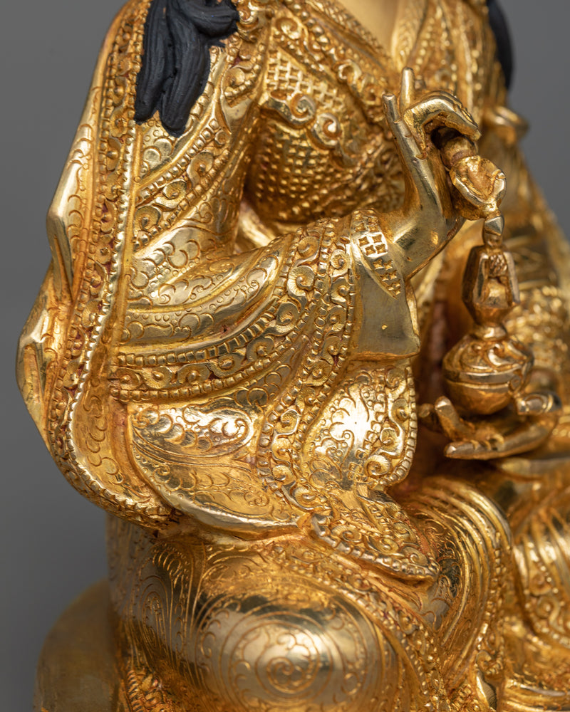 Guru Padmasambhava Mantra Statue | 24K Gold Gilded Spiritual Icon