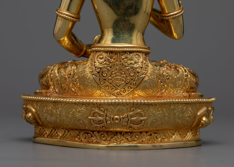 Dorje Sempa Statue for Shrine | 24K Gold Gilded Vajrasattva Sculpture