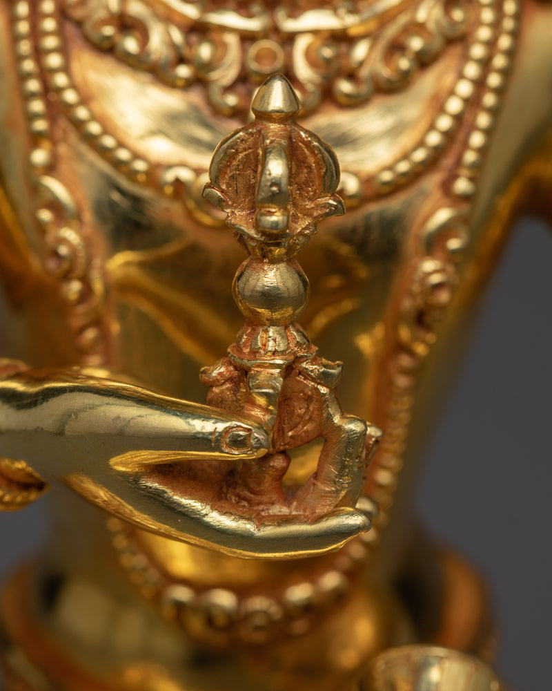 Dorje Sempa Statue for Shrine | 24K Gold Gilded Vajrasattva Sculpture