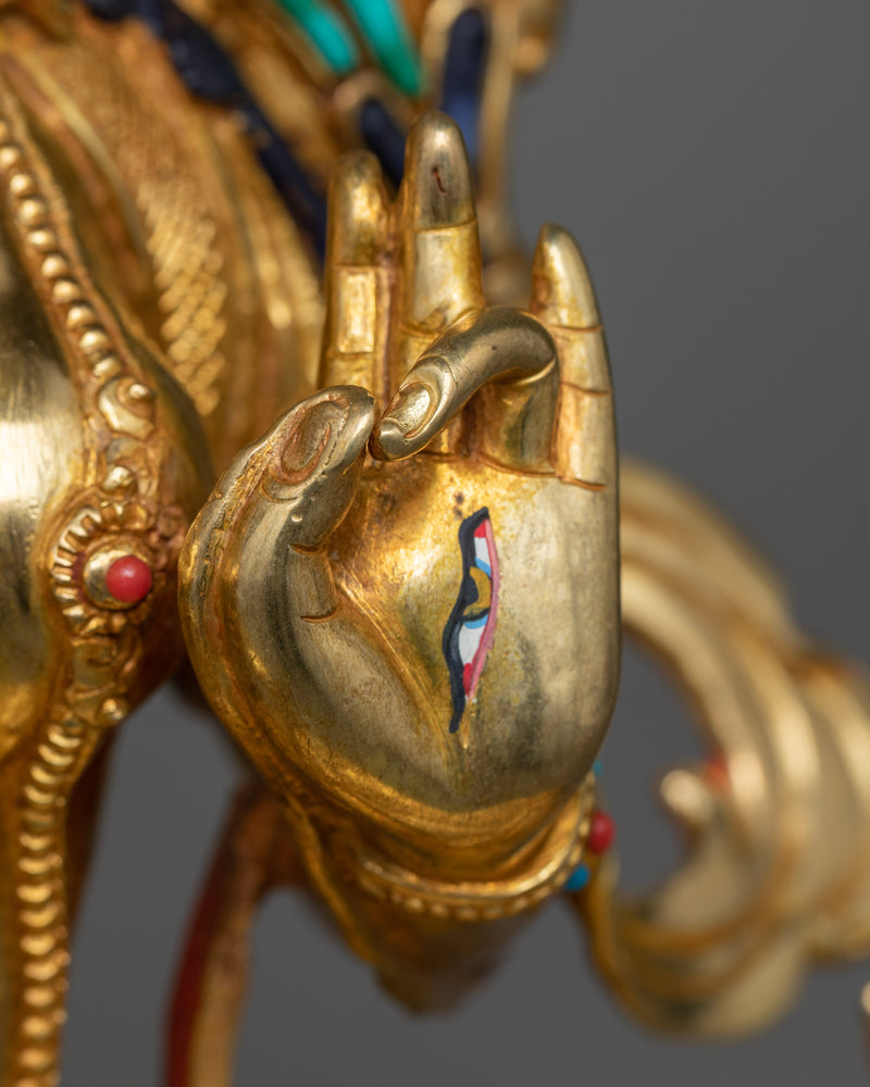 Dolma Karpo (White Tara) Sculpture | 24K Gold Gilded Serenity