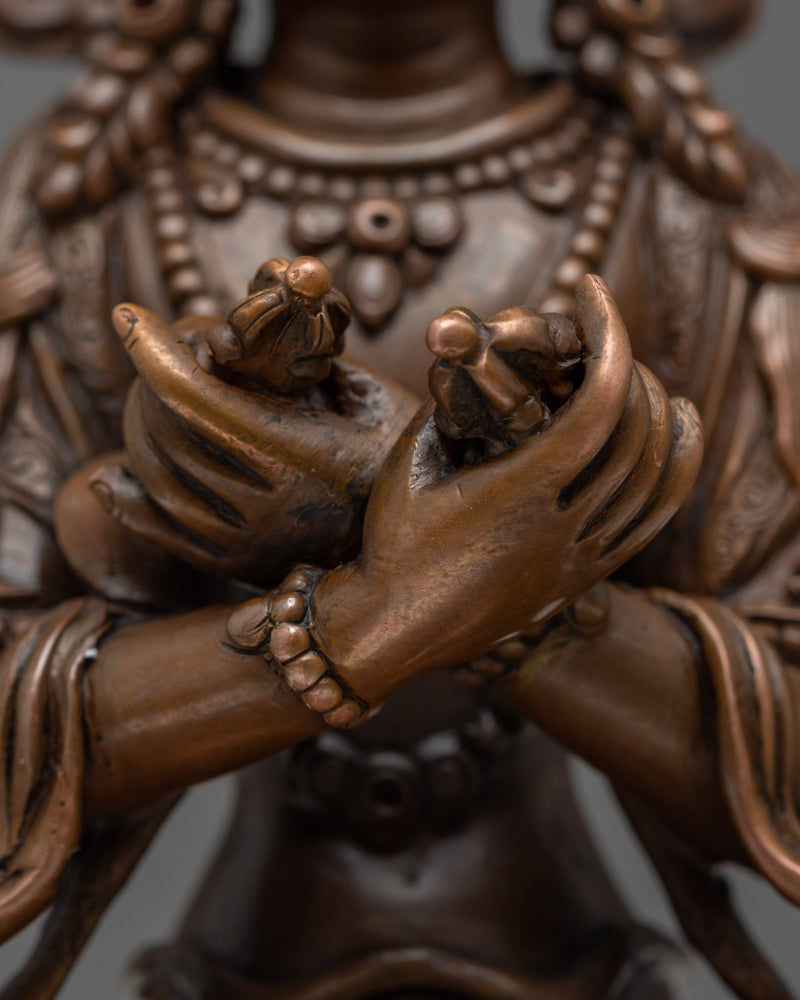 Vajradhara Buddha in Oxidized Copper | Emblem of Primordial Wisdom