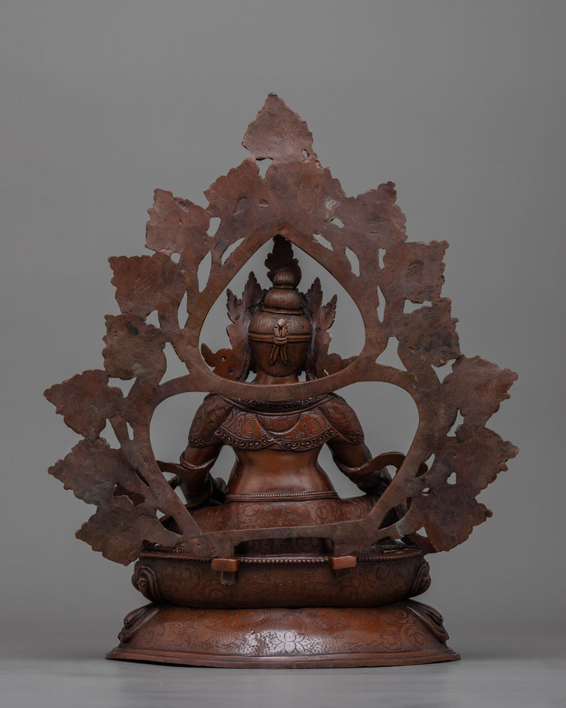 Dzambhala Sculpture in Oxidized Copper | Buddhist Deity of Wealth