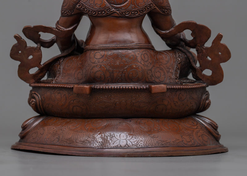 Dzambhala Sculpture in Oxidized Copper | Buddhist Deity of Wealth