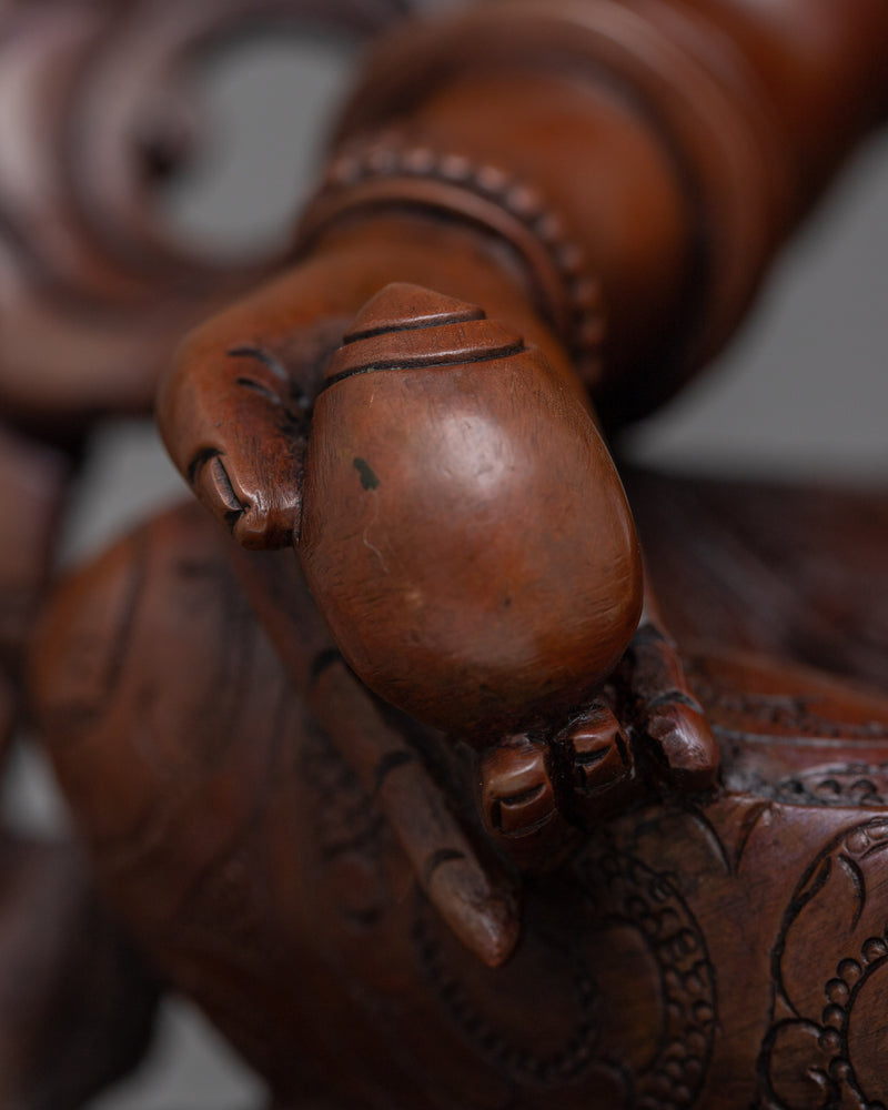 Dzambhala Sculpture in Oxidized Copper | Buddhist Deity of Wealth