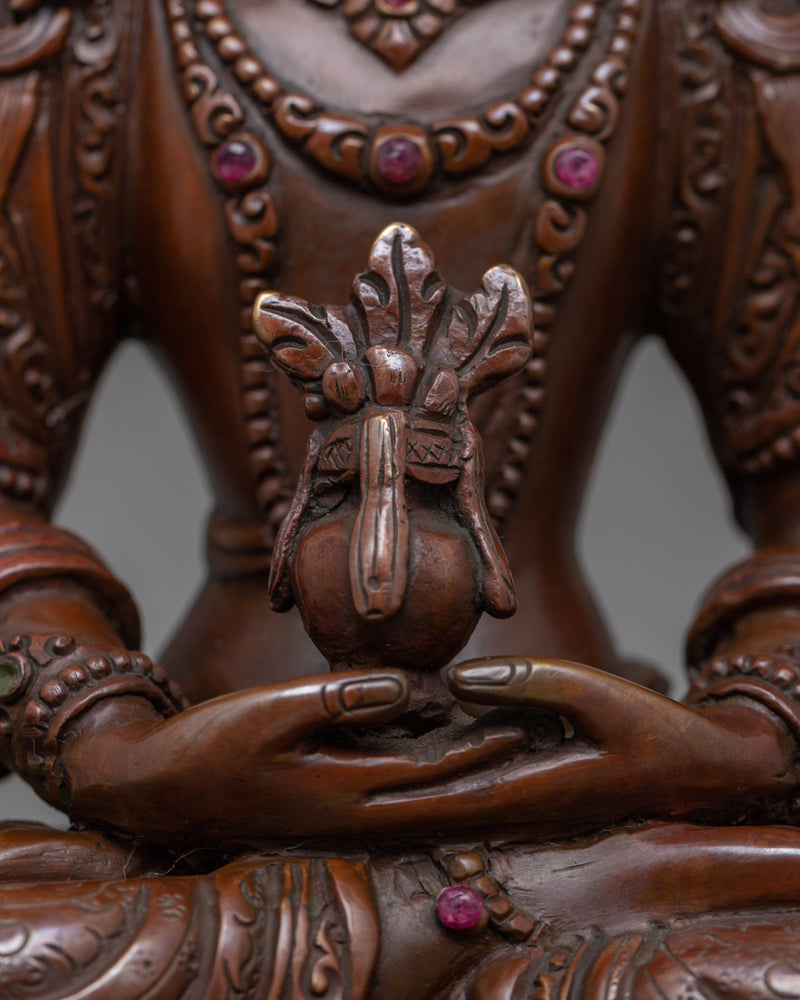 Amitayus Oxidized Copper Statue | Buddha of Longevity