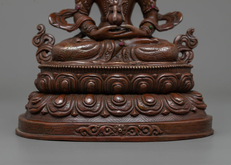 Amitayus Oxidized Copper Statue | Buddha of Longevity