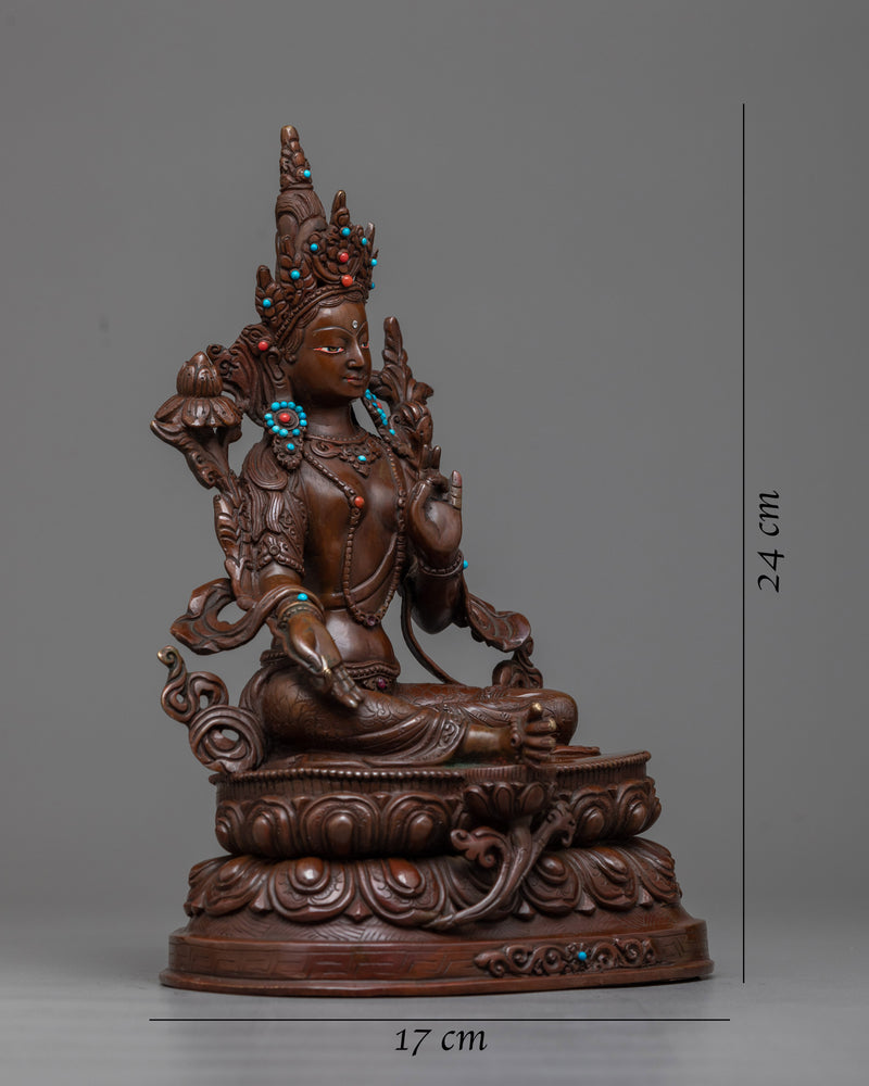 green-tara-oxidized statue