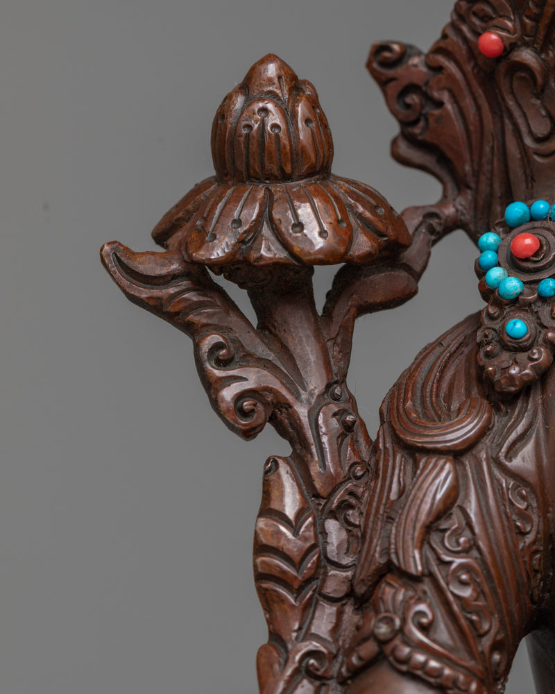 Green Tara Oxidized Copper Statue | Emblem of Active Compassion