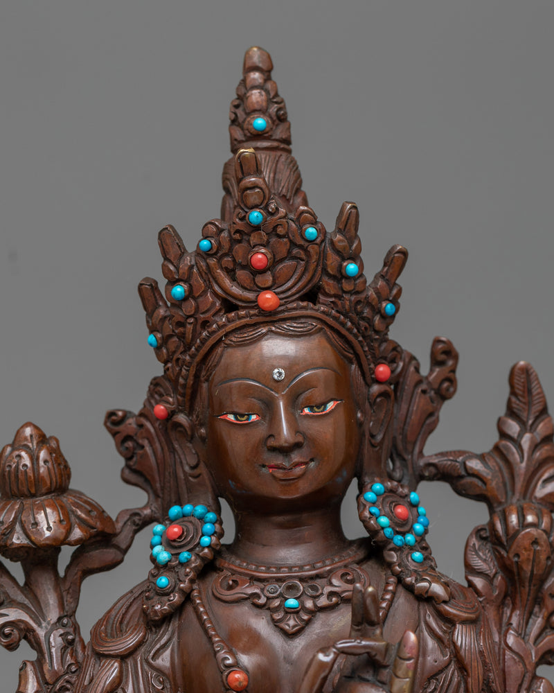 green-tara-oxidized statue