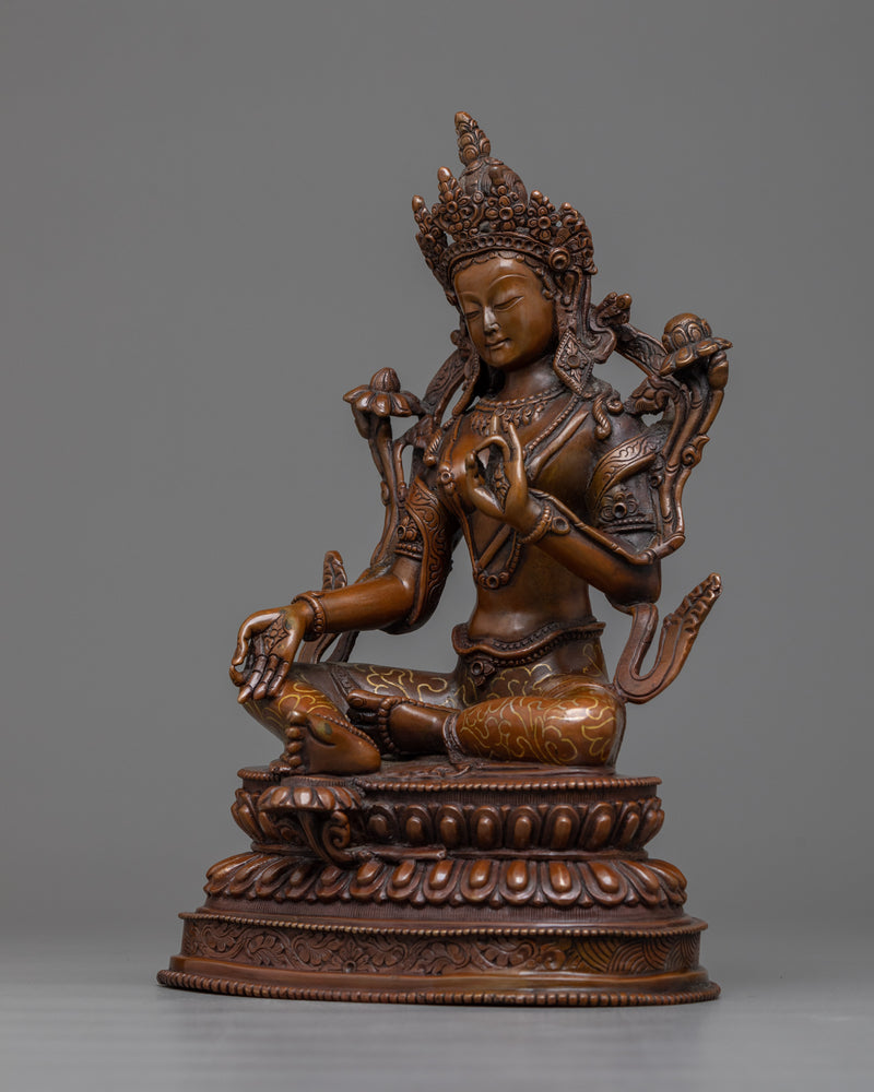 green-tara-oxidized sculpture