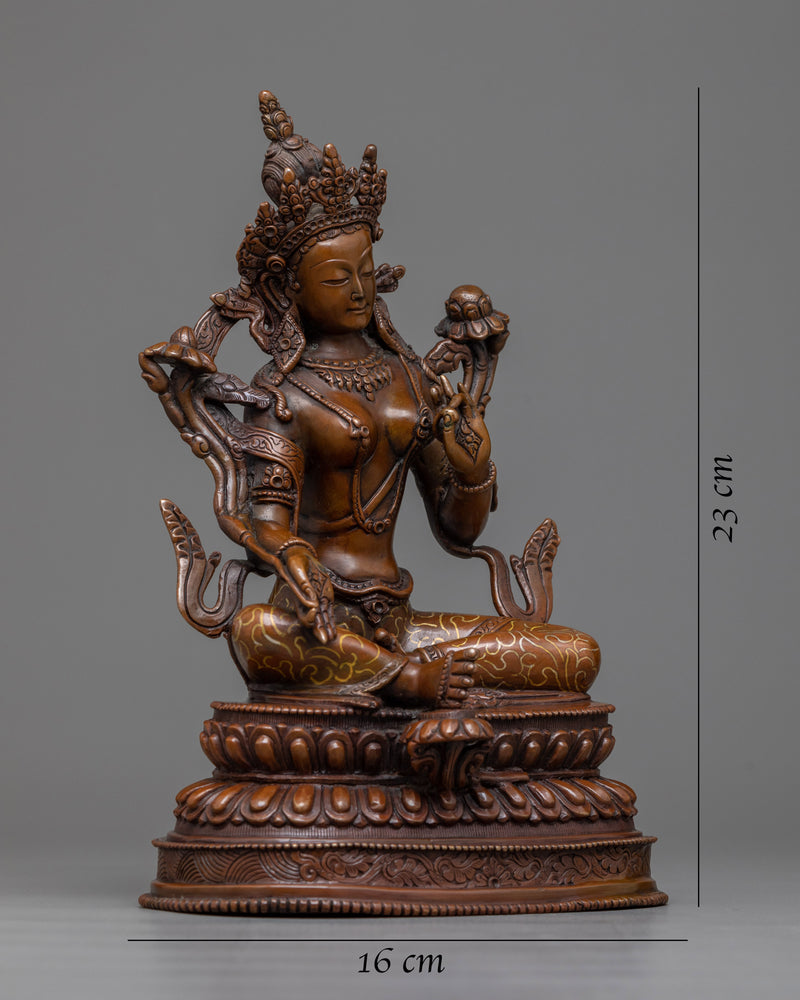 green-tara-oxidized sculpture