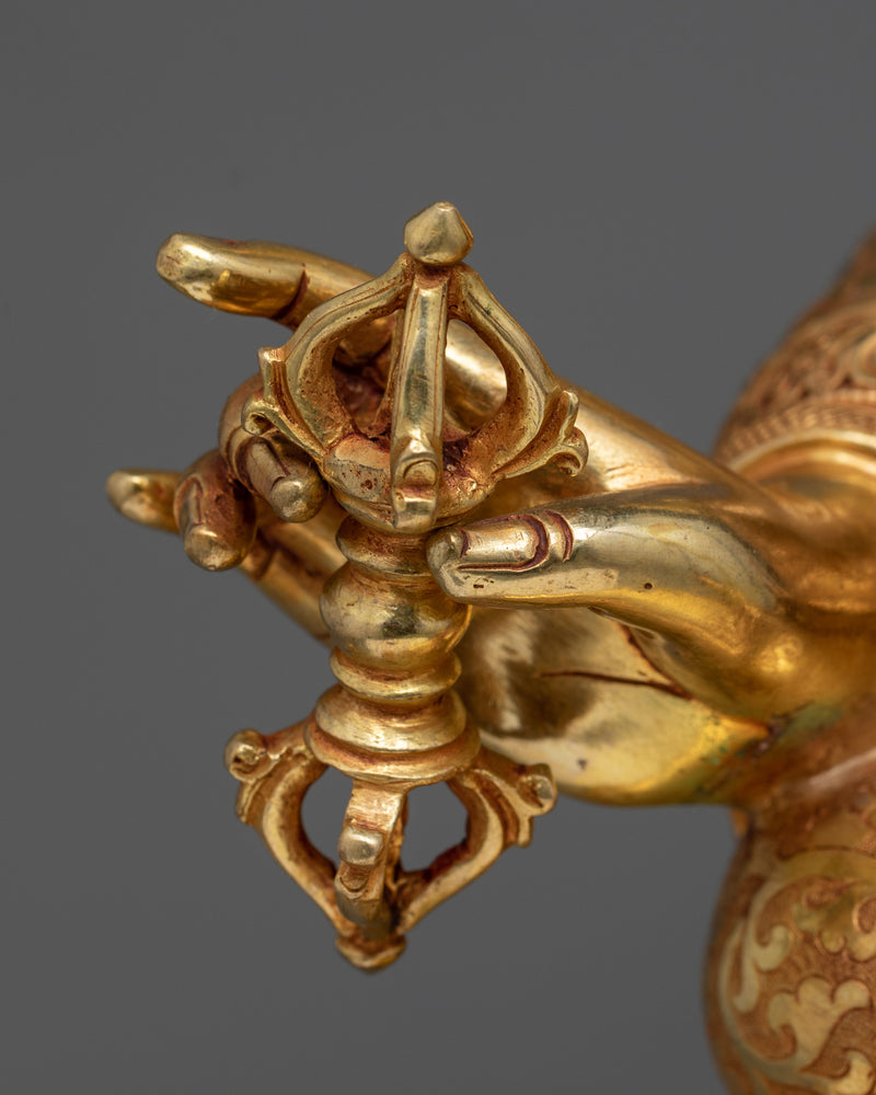 Guru Rinpoche Sculpture in 24K Gold | A Masterpiece of Vajrayana Buddhism