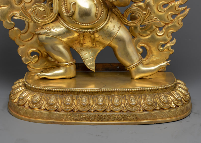 Vajrapani Sculpture in 24K Gold | Guardian of Spiritual Strength